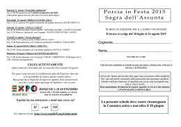 Scheda iscrizione volontari 15 - Parrocchia San Giorgio Martire Porcia