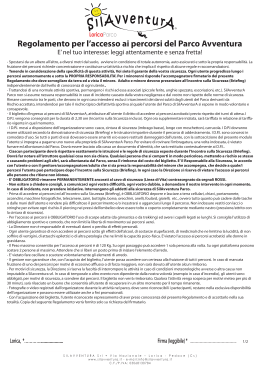 Regolamento per l`accesso all`area di Silavventura Parco