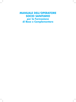 MANUALE DELL`OPERATORE SOCIO SANITARIO