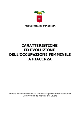 occupazione femminile - Provincia di Piacenza