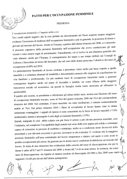 PATTO PER L`OCCUPAZIONE FEMMINILE