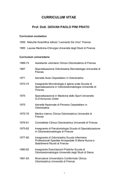 Curriculum vitae Inglese - Studio Associato Parodontologia Prof