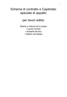 Schema di contratto e Capitolato speciale di appalto per lavori edilizi