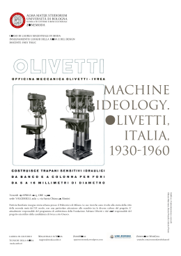 Machine Ideology. Olivetti, Italia, 1930-1960