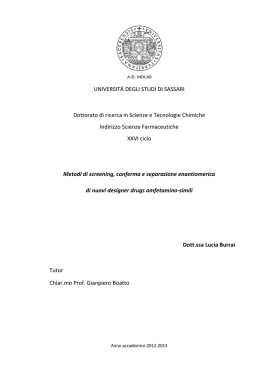 UNIVERSIT&Aacute; DEGLI STUDI DI SASSARI Dottorato di ricerca in