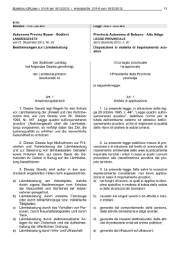 Legge provinciale n. 20 del 5 Dicembre 2012