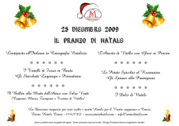 25 DICEMBRE 2009 IL PRANZO DI NATALE