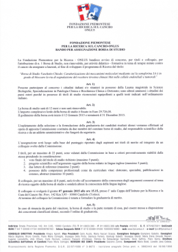 ONLUS FONDAZIONE PIEMONTESE PER LA RICERCA