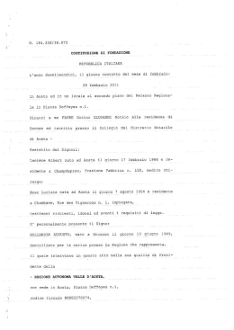 Atto costitutivo - FONDAZIONE SISTEMA OLLIGNAN ONLUS