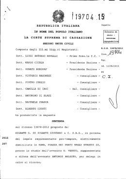sentenza 2 ottobre 2015, n. 19704