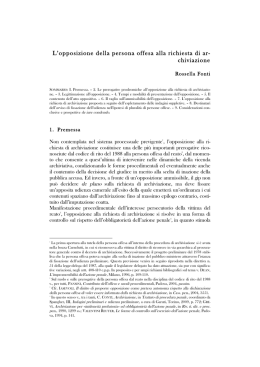 L`opposizione alla richiesta di archiviazione
