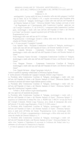 «IISSIONE CONSILIARE DI “ INDAGINE