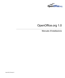 OpenOffice.org 1.0 Manuale d`installazione