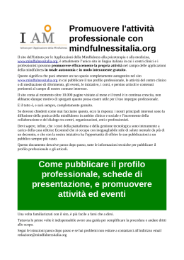Promuovere l`attività professionale con mindfulnessitalia.org Come