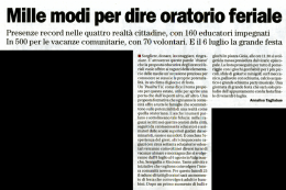 Mille modi per dire oratorio feriale