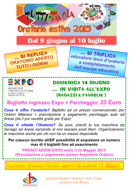 Oratorio feriale libretto 2015 - Comunit&agrave; Pastorale S.Paolo Apostolo