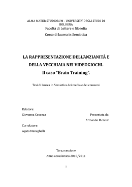 La rappresentazione dell`anzianit&agrave; e della vecchiaia nei videogiochi