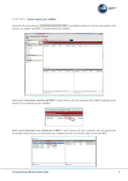 CGM SIRPE - Elenco esenti per reddito Facendo clic sul pulsante