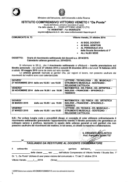 ISTITUTO COMPRENSIVO VITTORIO VENETO I &ldquo;Da Ponte&rdquo;