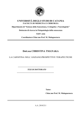carnitina e miocardio - Università degli Studi di Catania