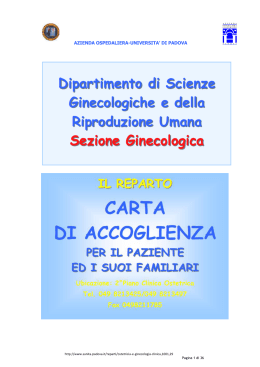 Carta dei Servizi: Ginecologia - Università degli Studi di Padova