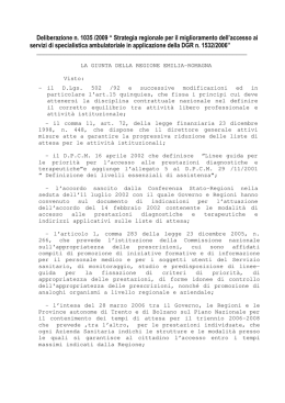 Deliberazione n. 1035 /2009 &ldquo; Strategia regionale per il
