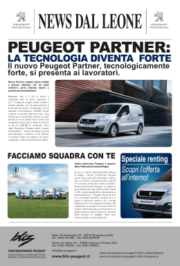 Scopri le tariffe del noleggio sia per i veicoli Peugeot