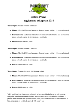 Listino Prezzi aggiornato ad Agosto 2014