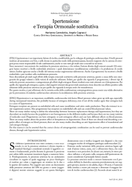 Ipertensione e Terapia Ormonale sostitutiva