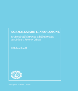 Normalizzare l`innovazione - Fondazione Adriano Olivetti