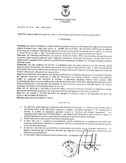 Decreto presidenziale di nomina