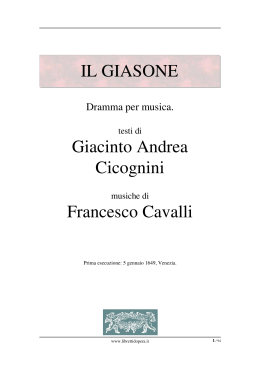 Il Giasone - Libretti d`opera italiani