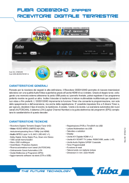 Scheda tecnica decoder ODE8120HD Scheda prodotto Cod