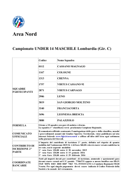 Calendario U14 maschile Lombardia Gir. C