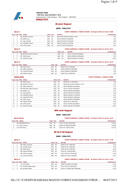 oristano - trofeo coni - ASD Atletica Sport &egrave; Vita