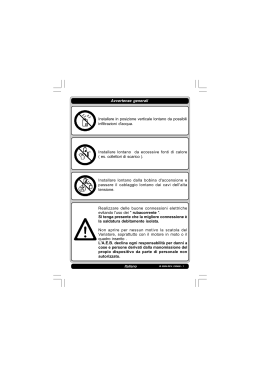 Avvertenze generali Installare in posizione verticale lontano da