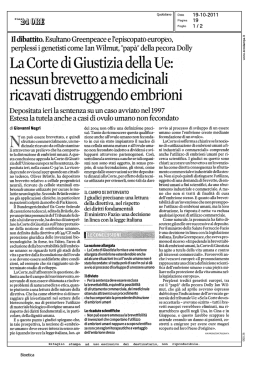 La Corte di Giustizia della UE: nessun brevetto a medicinali ricavati