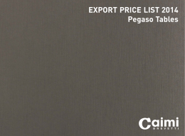 EXPORT PRICE LIST 2014 Pegaso Tables