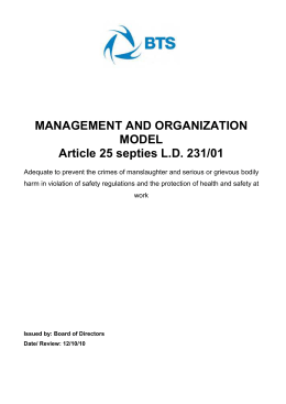 Organization and Management Model
