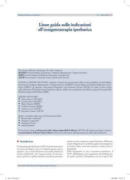 Linee guida sulle indicazioni all`ossigenoterapia iperbarica