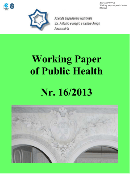 Working Paper of Public Health Nr. 16/2013