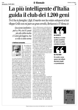 La pi&ugrave; intelligente d`Italia guida il club dei 1.200 geni