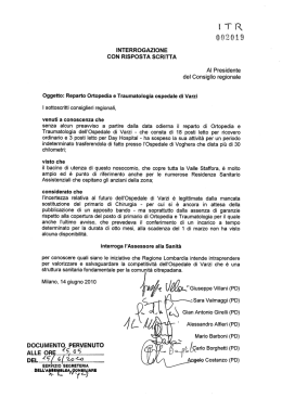 ITR n. 2019 ortopedia Varzi