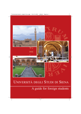 A guide for foreign students - Unisi.it