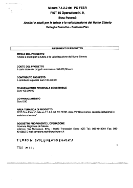 Dettaglio Business Plan - Quadro economico