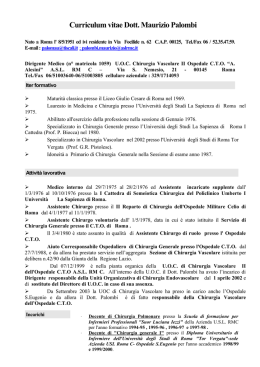 Curriculum vitae Dott. Maurizio Palombi