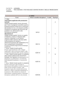 Piano didattico - Scuola di Agraria e Medicina Veterinaria