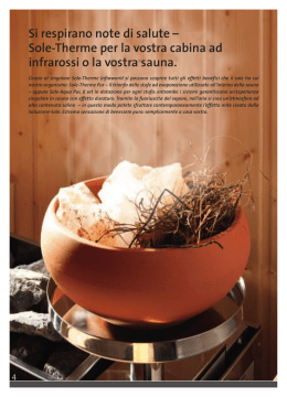 Si respirano note di salute &ndash; Sole-Therme per la vostra cabina ad
