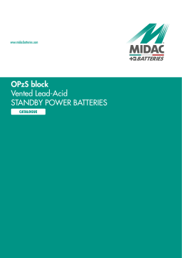 OPzS block Vented Lead-Acid STANDBY POWER