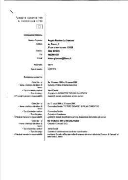 Curriculum - Comune di Agrigento
